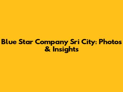Blue Star Company Sri City: Photos & Insights