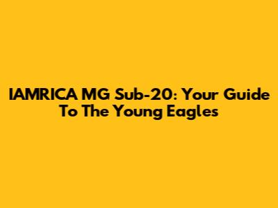 IAMRICA MG Sub-20: Your Guide To The Young Eagles