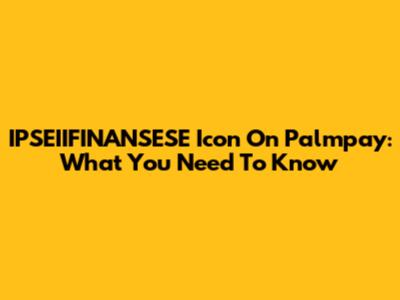 IPSEIIFINANSESE Icon On Palmpay: What You Need To Know