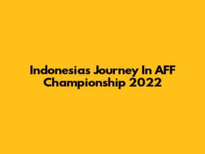 Indonesia's Journey In AFF Championship 2022